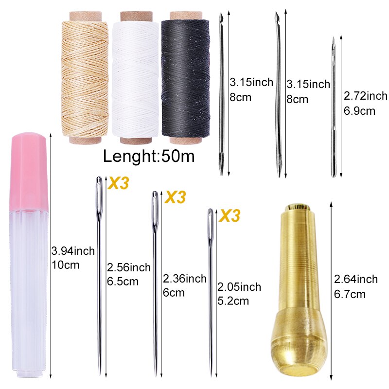 Kit Complet De Couture Du Cuir - Aiguilles, Poignées Et Outils - Pour Débutants Et Experts