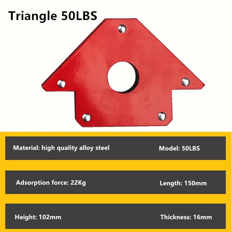 Triangle / Polygon Multi-angle Magnet Welding Holder Arrow Magnetic Clamp for Welding Magnet Rivet Process Tools 25/50/75LBS: Triangle 50LBS