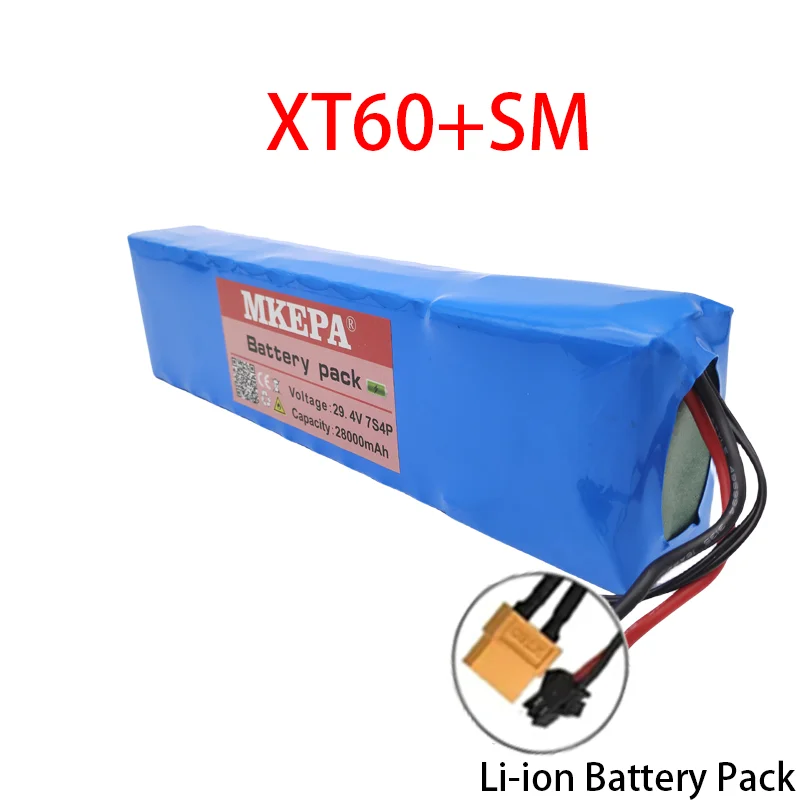 24V 7S4P 18650 28Ah Rechargeable Lithium Ion Battery Pack 29.4V for Batteries+29.4V Charger: PURPLE