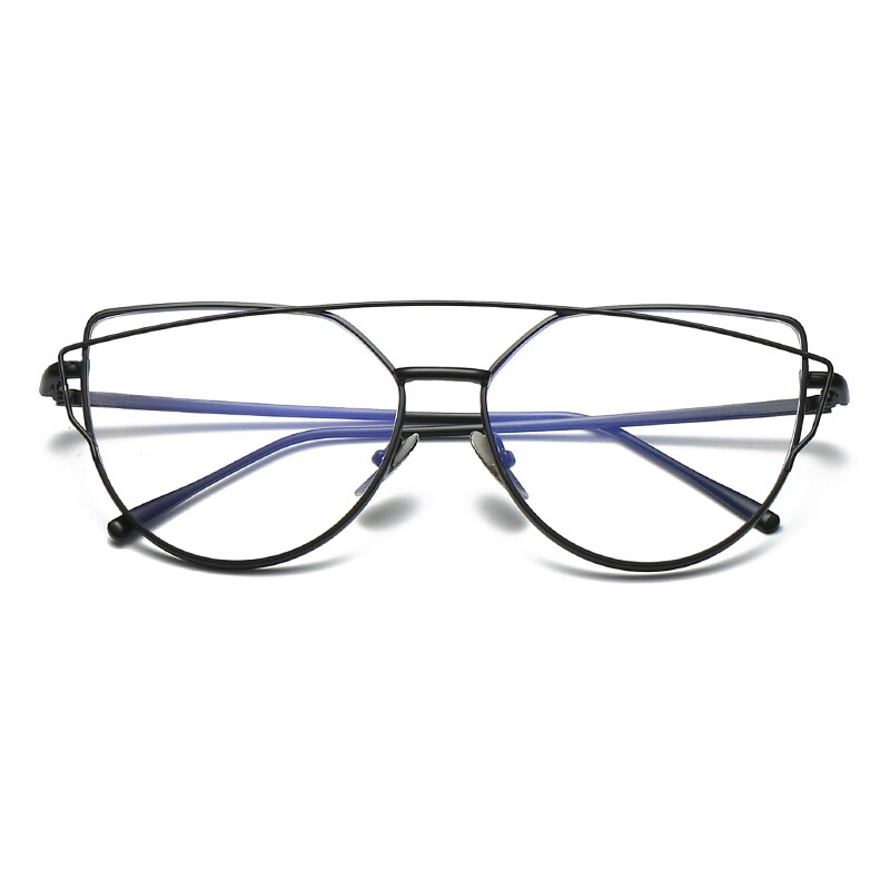 Women Eyeglasses Brand Cat eye Rose Alloy Frame Anti-blue ray Optical Clear Len Glasses Unisex Eyewear Frames