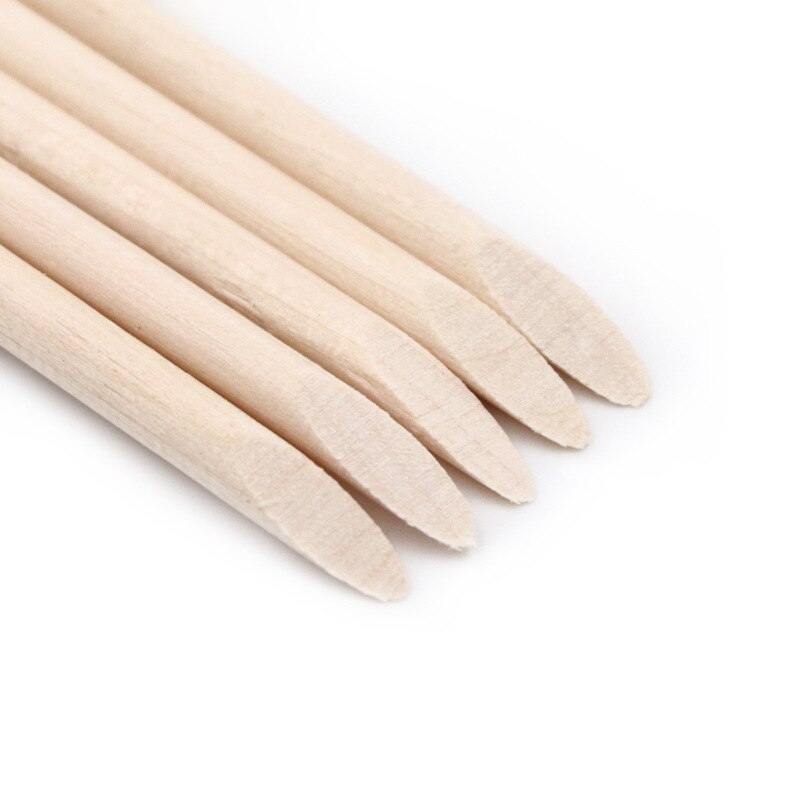 100 stuks/pak nagelriemduwer houten stokjes nagelriemduwer make-upremover manicure pedicure verzorgingstool