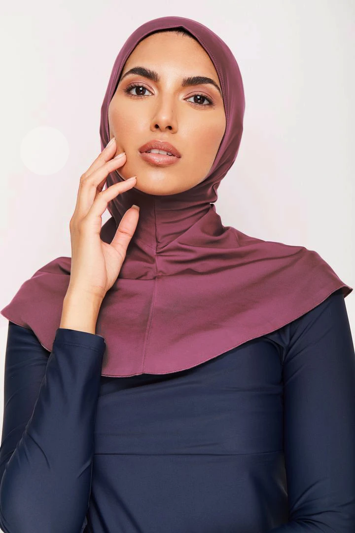 Gorro turbante musulmán de color sólido, Hijabs de natación de cobertura completa para mujer