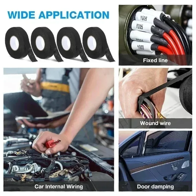 Waterproof Cable Adhesive Tape Electrical Fabric Tapes Heat-resistant Harness Bundle Insulation Auto Wiring Fabric Cloth Wrap