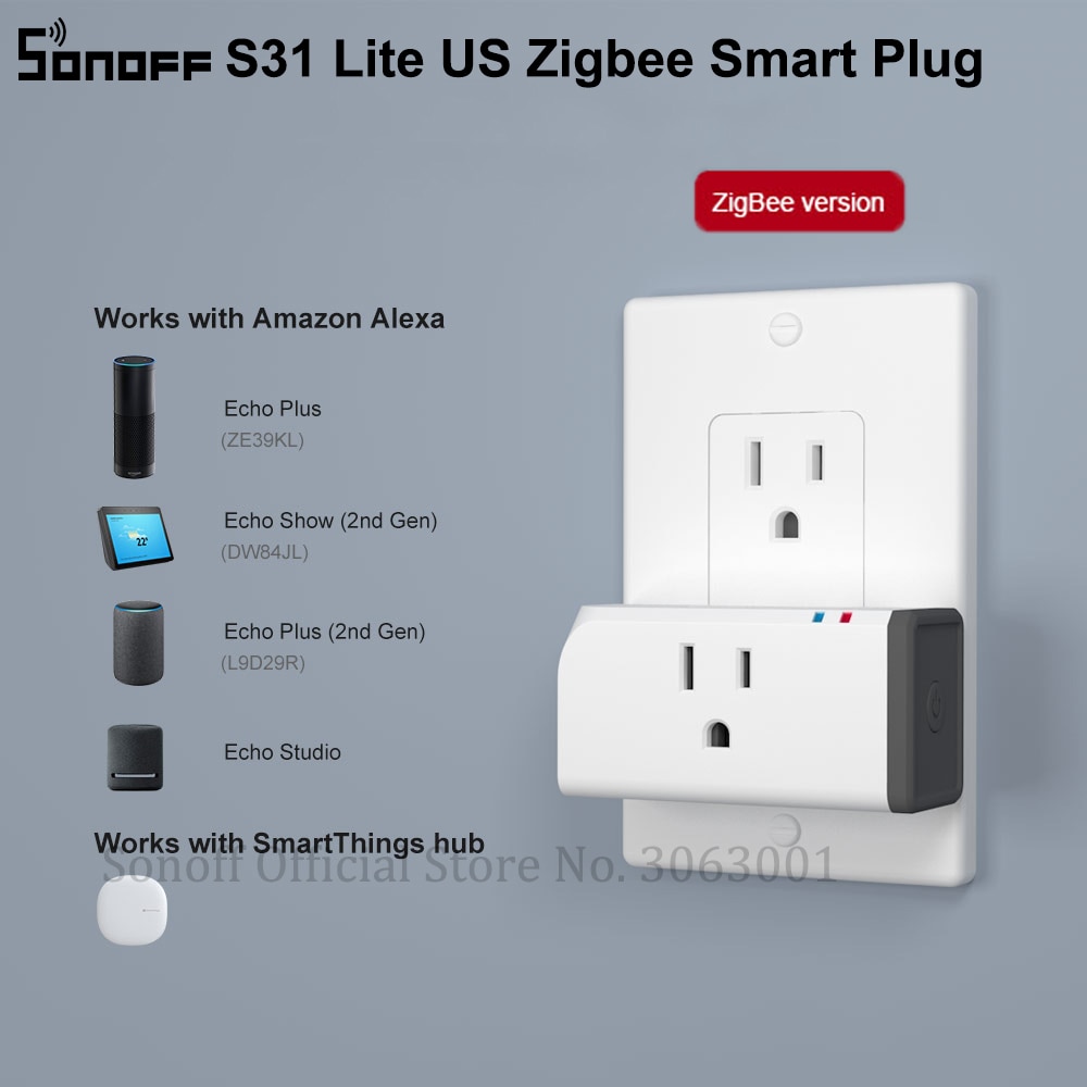 SONOFF S31 Lite ZB US Zigbee Smart Plug Presa 15A Presa di Potere di Telecomando Timer Interruttore Funziona con SmartThings hub alexa