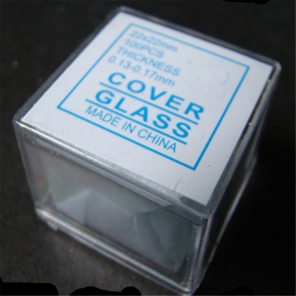 100pcs/box microscope cover glass For Preparation Of Specimen for microscope side length 18 20 22 24