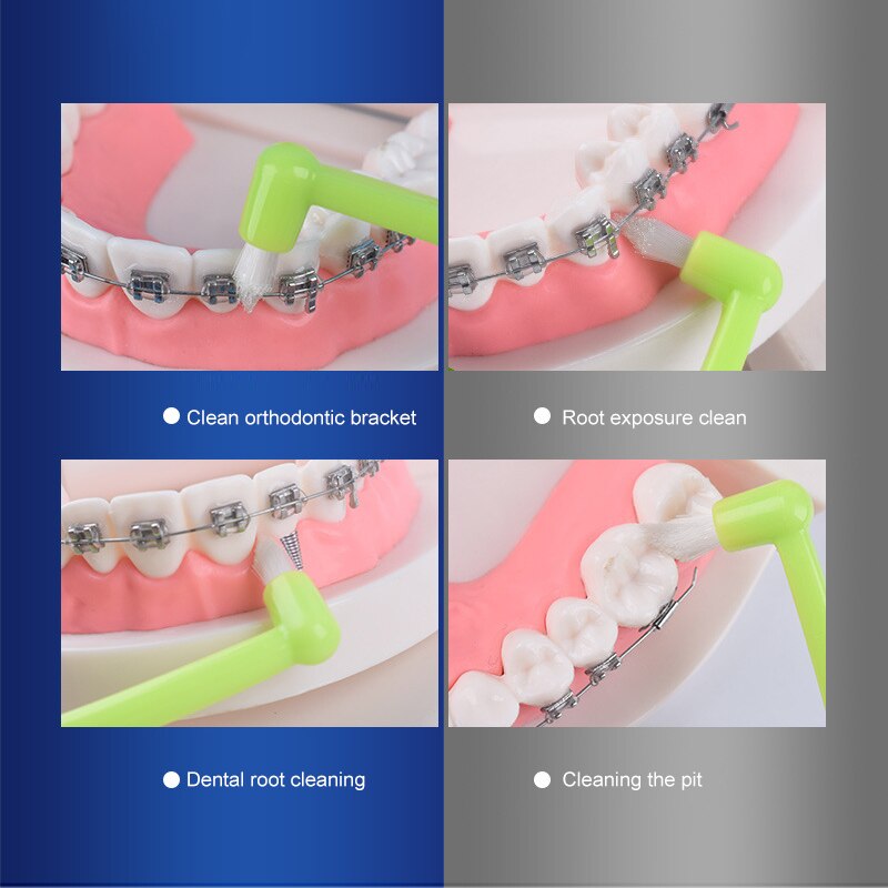 Push-Pull Orthodontic Interdental Brush Soft Bristle Teeth Whitening Dental Cleaning Plastic ToothPick Small Cusp Toothbrush