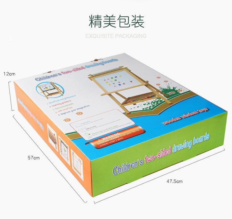 Tableau éducatif en bois ajustable 3 en 1 pour enfants : tableau magnétique et tableau noir, rouleau de papier, chevalet pliable