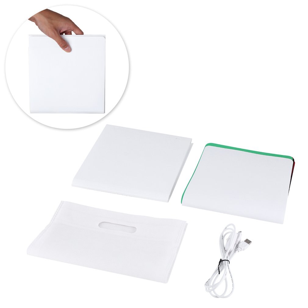 Folding Portable Room Photo Light Box LED Studio Softboxes Photography Lighting Tent Kit 4 Colors Backdrops Switch Control