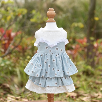 Ropa de perro divertida Floral Rosa Cool Pet Dog traje cachorro recién llegado Pitbull pequeño Animal gato lindo abrigo femenino productos: Sunflower Blue / XS