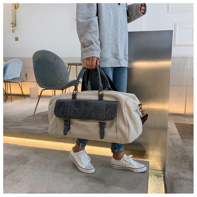 Canvas sport- en fitnesstassen voor dames, heren, sporttas, grote capaciteit, outdoor trainingstas, multifunctionele schoudertas