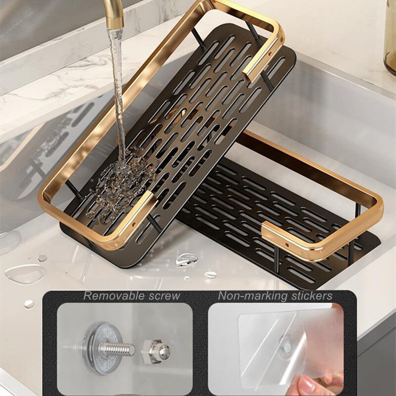 Étagère d&#39;angle de salle de bain de luxe, sans perceuse, support de rangement de caddie de douche, porte-shampoing, organisateur de toilette, accessoires de salle de bain