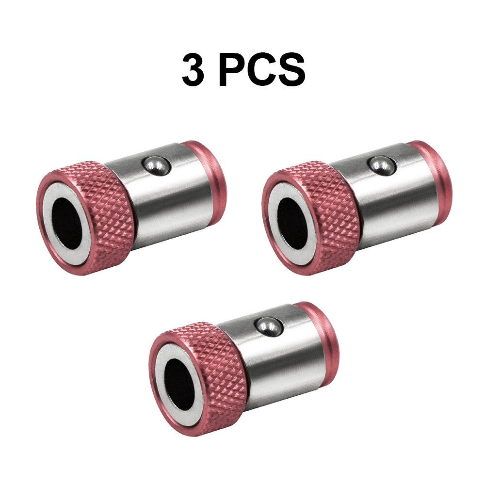 Porte-embout magnétique en alliage, anneau magnétique électrique, tournevis Anti-Corrosion, embout pour perceuse magnétique Phillip, magnétiseur puissant: 3pcs Pink