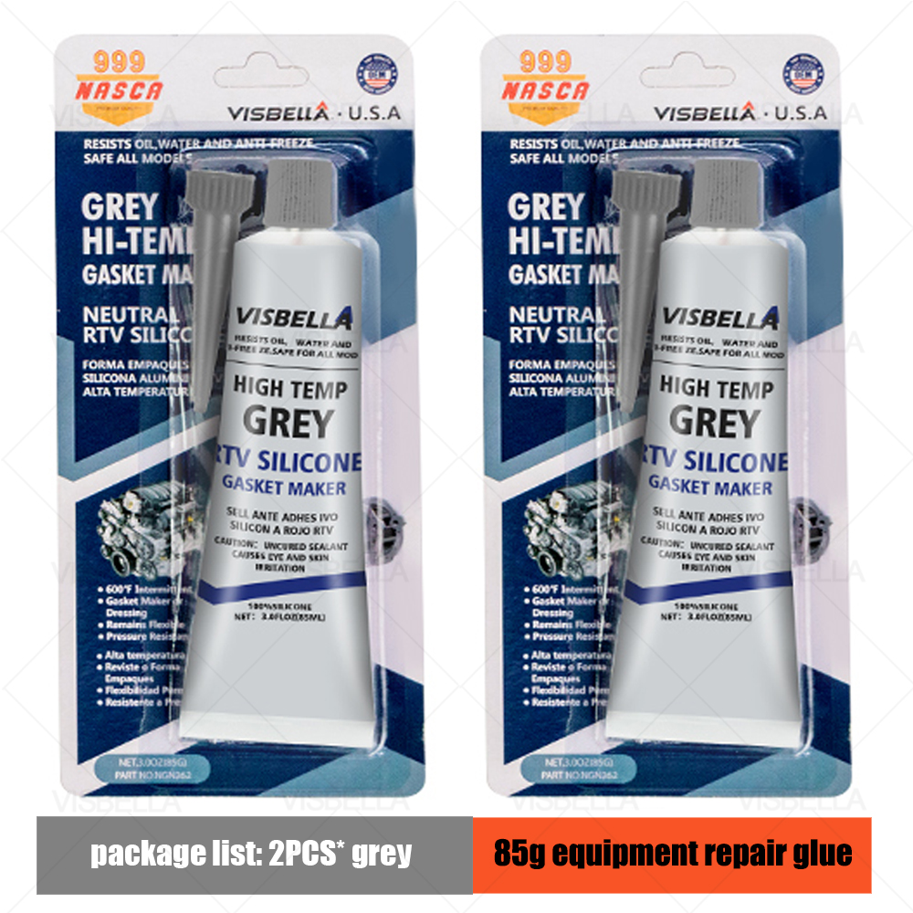VISBELLA 85g RTV Silikon Industrielle Starken Klebstoff Hohe Temperatur Silizium-dichtstoff Gummi Dichtung Hersteller Elektrische Reparatur Kleber: grau 2Stck
