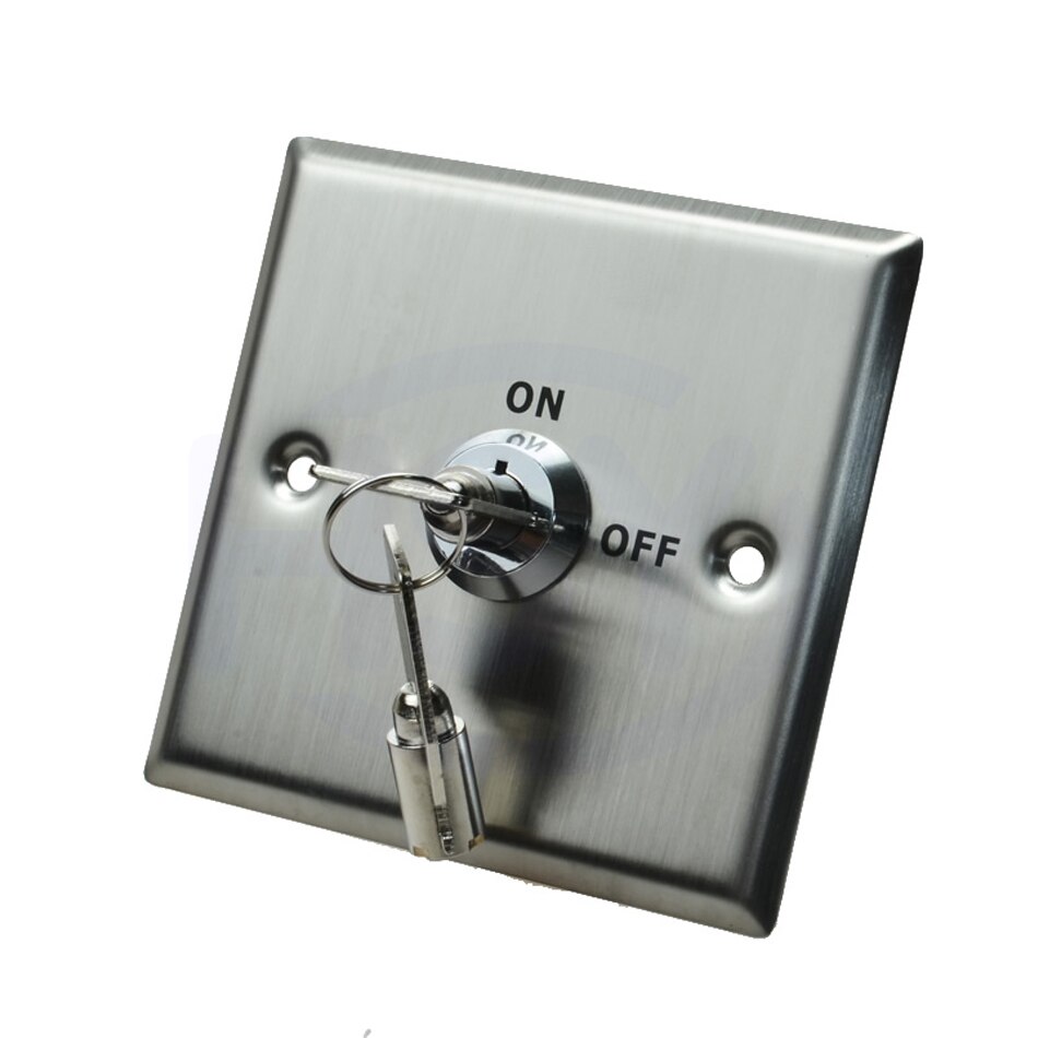 HSY Stainless Steel Key Switch Emergency Push Exit Button Door Release Access Controller Gate Open Lock: S86K