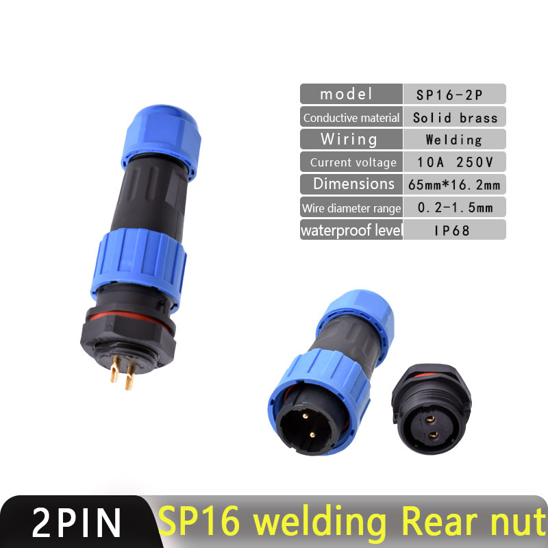 IP68 Waterproof Connector Male Plug and Female Socket 2/3/4/5/7/9pin Panel Mounting Wire Connector Aviation Plug Welding Wiring: Gold