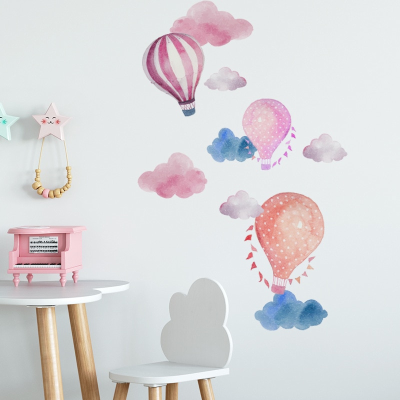 Tegneserie luftballon sky vægklistermærke til børneværelse dekoration vægmaleri soveværelse boligindretning decals børneværelse klistermærker tapet