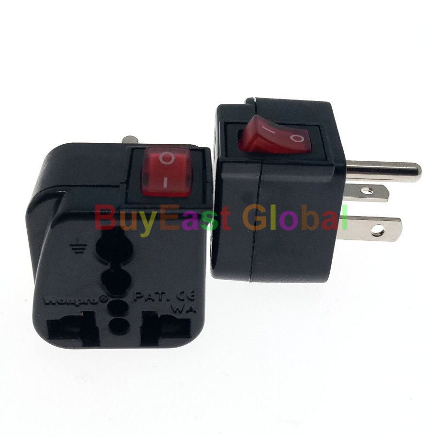 Universal Plug Adapter - Nema 6-20P for 208/220/230/240 Volt - 10A Max W/ LED on/off Main Power Switch WSA-21