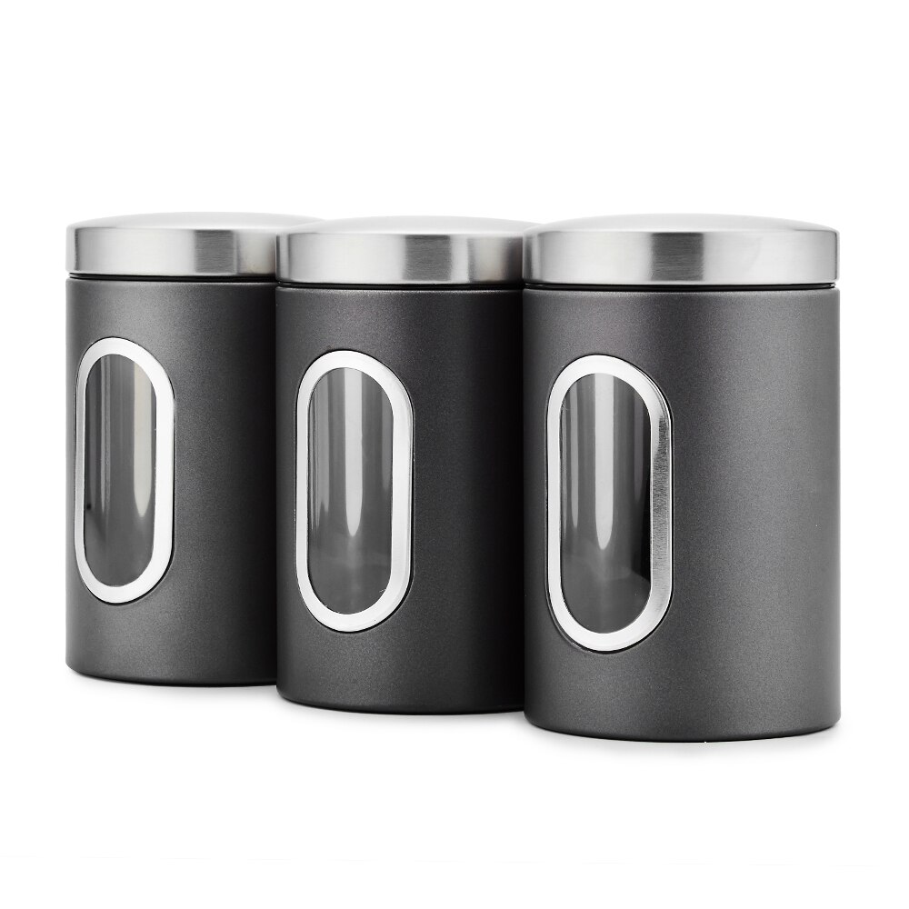 3Stck Edelstahl Tee Panzer Kaffee Zucker Lagerung Kanister Gläser Töpfe Küche Lebensmittel Behälter für Getreide Muttern Dosen Kasten bottels: B