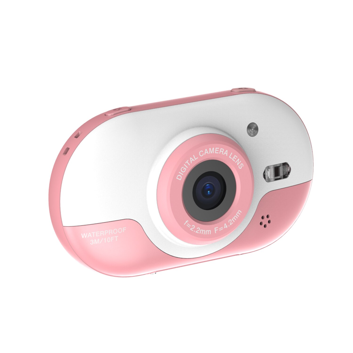 8MP Children Digital Camera Kids Waterproof Camera with Front and Rear Dual Cameras 2.4 Inch IPS HD Display Screen: Pink