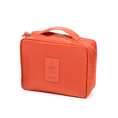 Bolsa de cosméticos para hombre de gran capacidad, bolsa de cosméticos para mujer, bolsa de almacenamiento portátil, bolsas de lavado a prueba de agua, bolsas de viaje multifunción: Orange