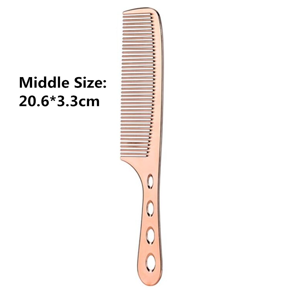 Space Aluminuml Hair Comb Pro Hairdressing Combs расческа для волос Hair Cutting Dying Hair Brush Barber Tools Salon Accessaries: Middle-rose gold