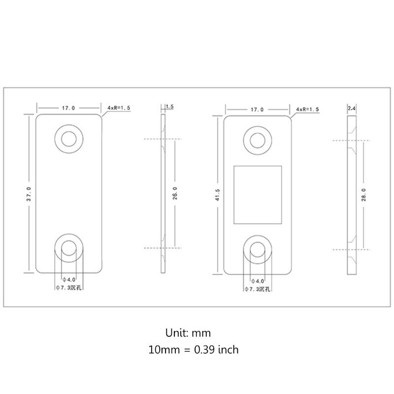 Flat Powerful Door Catches Closer Strong Magnet Catch Latch Stoppers Door Stop R9UC