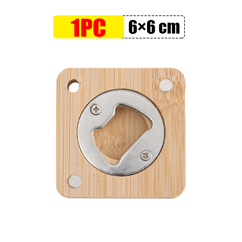 1/10 szt. Okrągłe bambusowe otwieracze robić butelek Przenośny magnes na lodówkę Otwieracz Narzędzie barowe robić domu Kuchnia Barowe upominki Otwieracze robić butelek: czarny