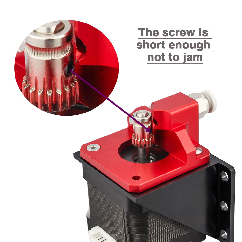 Aluminum Upgrade Dual Gear Mk8 Extruder for Extruder CR10 CR-10S PRO RepRap 1.75mm 3D Parts Drive Feed double pulley