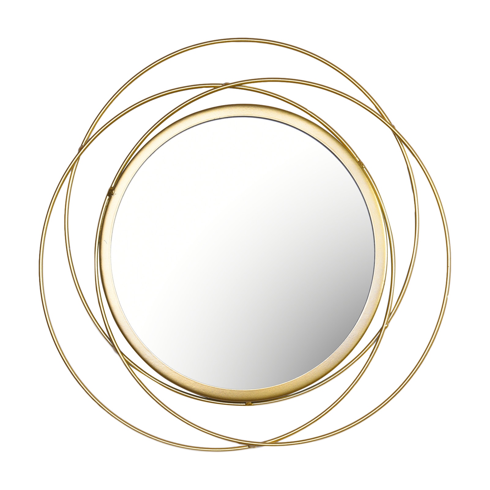 Wall Mirror Golden Geometric Circular Wall Hanging Mirror Living Room Office Decorative Mirror Housewarming Party Wedding