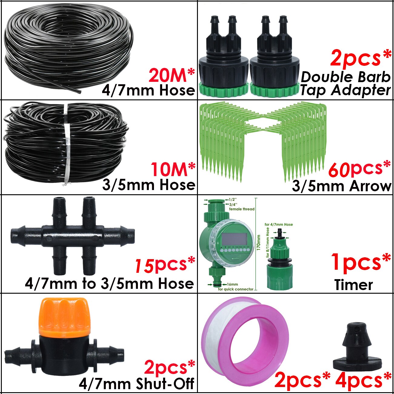 KESLA Garten Automatische Bewässerung Bewässerung Bausatz Ellenbogen Emitter Tropfen-System 4/7MM zu 3/5MM Schlauch für Bonsai Topf Blume Gewächshaus: Rosa