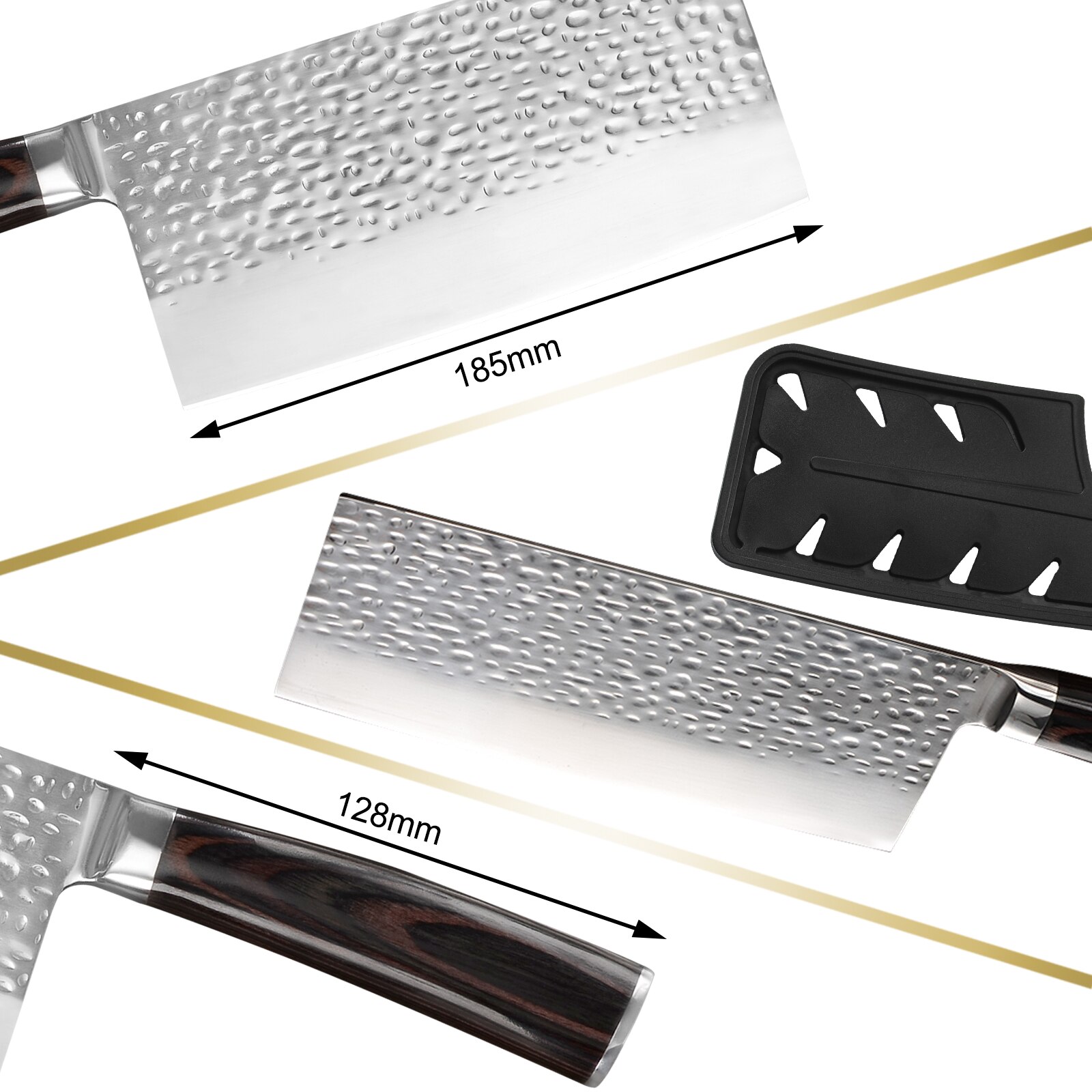 Handmade Chinese Kitchen Knife Stainless Steel 7 Inch Cleaver Vegetable Meat Knives Tool Chef Cooking Knife With Cover Set