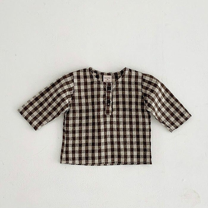 5460 Klassieke Plaid Peuter Kids Shirts Lange Mouw 0-24M Baby Jongens Casual Blouse Herfst Lente Peuter Meisje tops Shirts