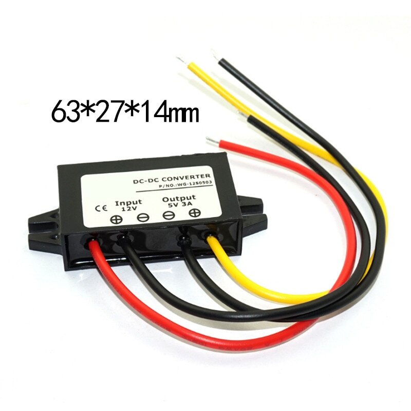 Convertitore DC-DC 12V A 5V 3A 15W Con Doppia Porta USB - Modulo Riduttore Di Tensione Per Auto, GPS, DVR, LED E Altro - Protezione Da Sovraccarico E Cortocircuito - 5