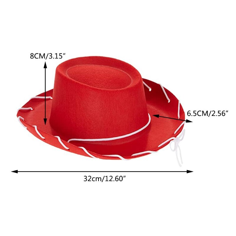 Cool Western Vilt Bruin Rood Cowboyhoed Verstelbare Voor Halloween Rollenspel Festivals Thema Party Kostuums Voor Jongens Meisjes