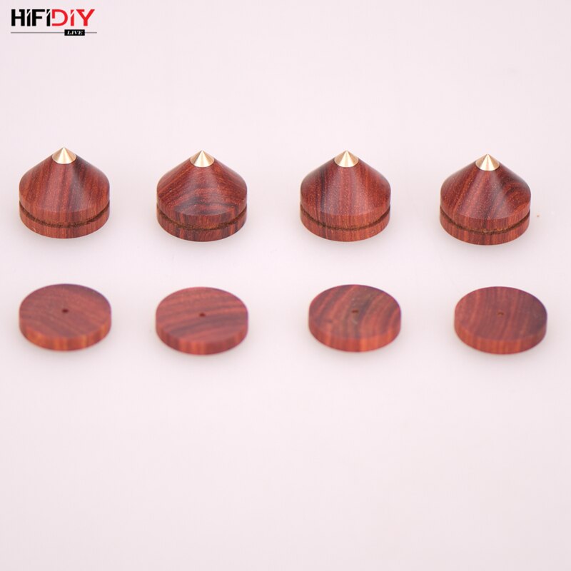 Hifidiy live 4 sæt  or 4 stk højttalere stand fod trædepude palisander træ højttaler boks pigge kegle gulv fod søm  m23*20