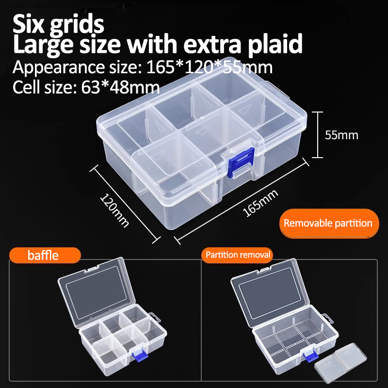 Transparante plastic doos Grote capaciteit Compartiment Organizer Box Onderdeel Gereedschapskist Meercellige materiaal Model Accessoires Opbergdoos: Roze