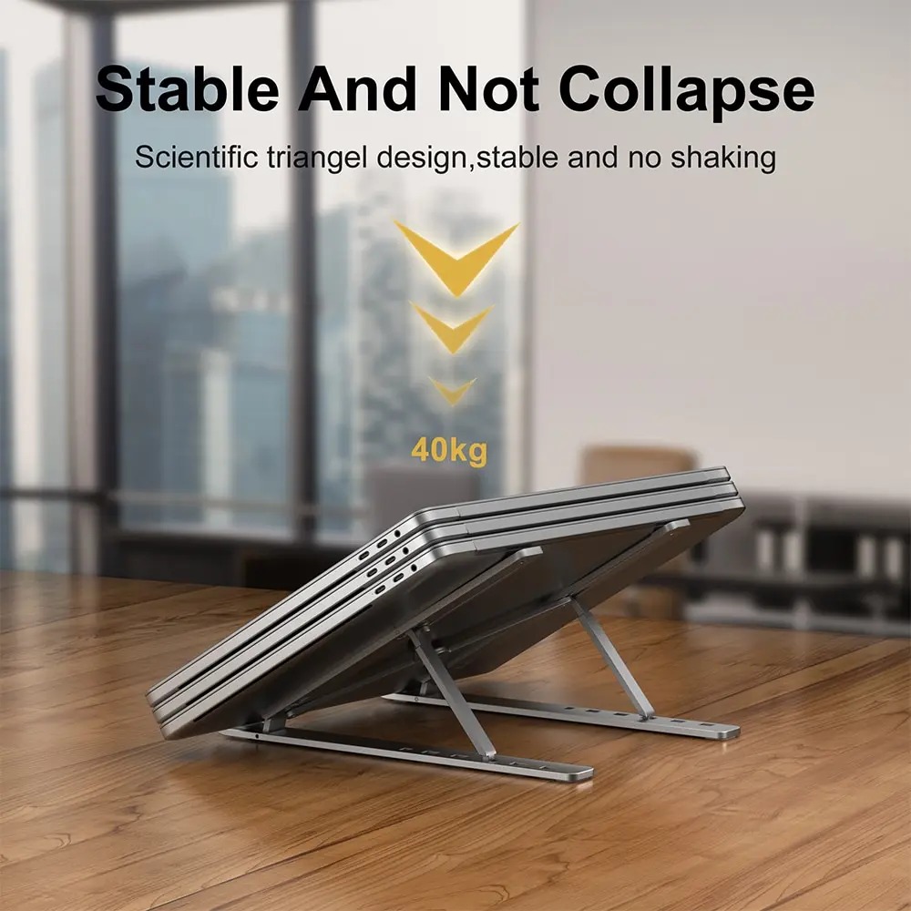 Faltbarer Laptop-Ständer, verstellbar, tragbar, Notizbuch-Halterung, Stützbasis, Halterung aus Aluminiumlegierung für MacBook, Laptop, PC-Zubehör