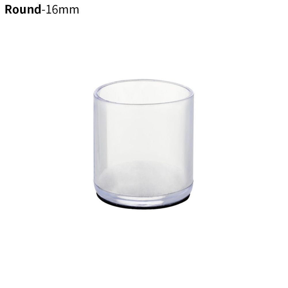 Protecteur de pied de pied de meuble, 16 pièces, PVC blanc Transparent 16mm/19mm/25mm, capuchon résistant à l'usure, réduction du bruit, protection du sol: En bois