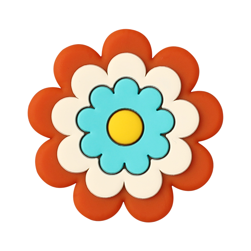 5/10 Uds. Cuentas focales estilo bohemio flor para accesorios de joyería llaveros DIY collar fabricación de pulseras creativos: YELLOW / 18 mm