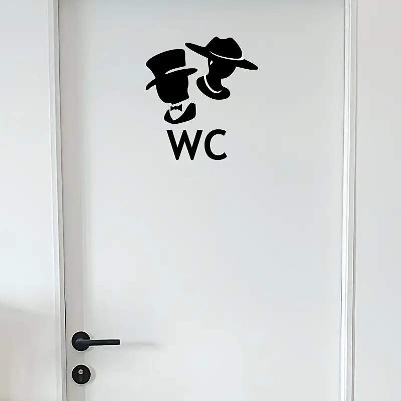 Letrero para inodoro, pegatina decorativa para baño, autoadhesiva, semibrillante, cuadrada, para pared y inodoro, para el hogar