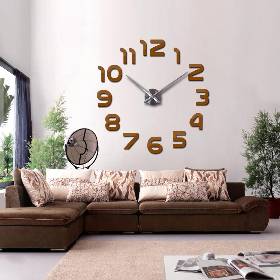 Real begrenzte quarzuhr big diy 3d spiegel aufkleber Metall wanduhr moderne kunst uhren hause dekoration