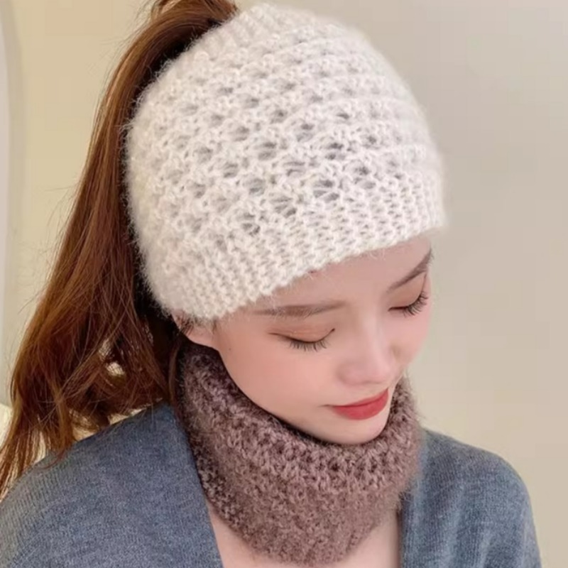 Vinter varmt stickat pannband vindtätt ullstickning varmt hårband kall höst täcka öron termisk huvudbonad håraccessoarer