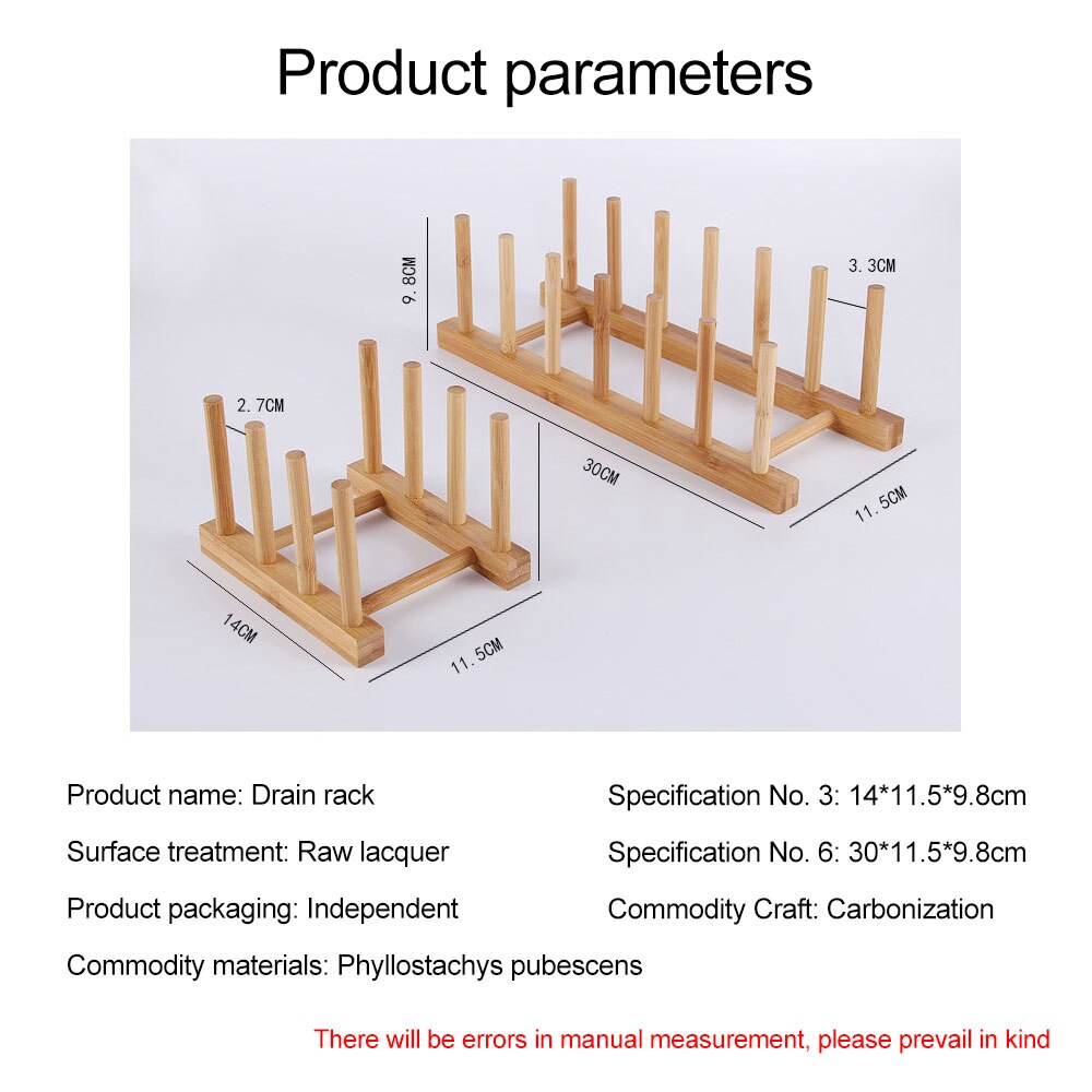 Bamboo Wooden Dish Rack Plate Rack Stand Pot Lid Shelves Home Kitchen Cabinet Organizer for Cup Cutting Board Bowl Drying Rack