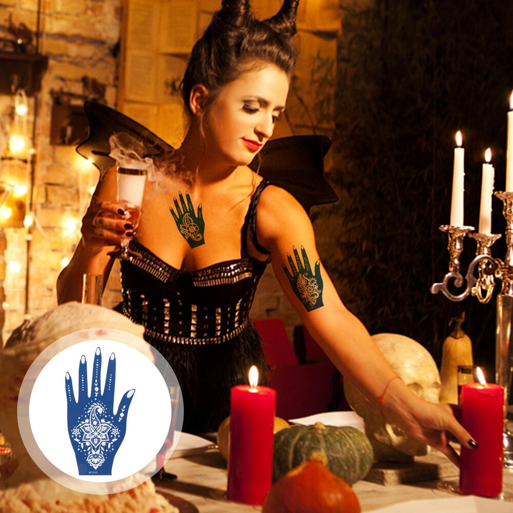 6Pcs Tatoeages Stencils Hollow Tattoos Tijdelijke Decoratieve Stencils Template Stickers Voor Body Vinger