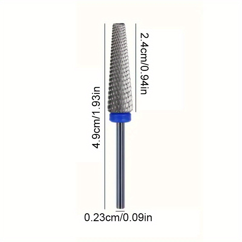 Brocas para uñas superlargas 5 en 1, broca cónica cruzada de carburo de 3/32 pulgadas, Lima eléctrica giratoria bidireccional, accesorios para manicura