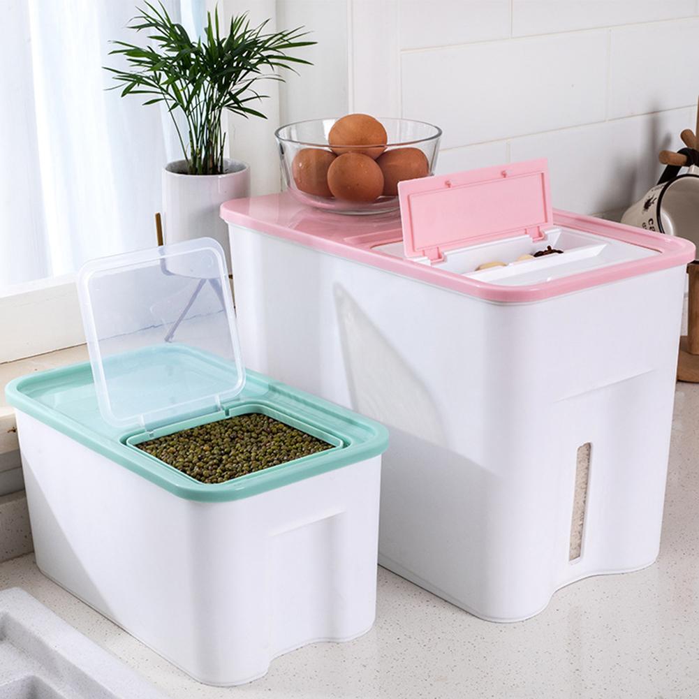 Kitchen Rice Storage Box Grain Cereal Dispenser Food Moisture Proof Container