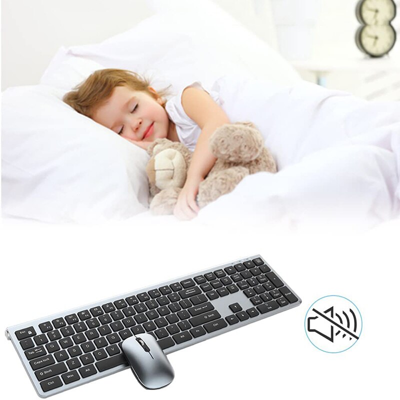 Jelly Comb – ensemble clavier et souris sans fil USB 2.4G, silencieux, pour ordinateur portable, Notebook, ordinateur de bureau