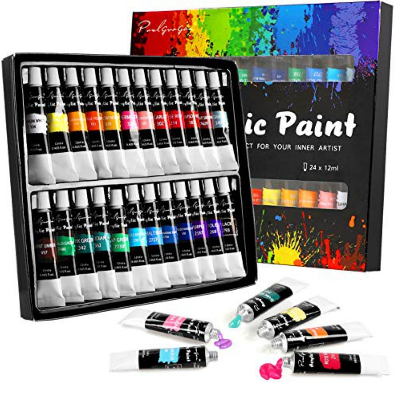 12Ml Professionele Acryl Verf Voor Stof Set Voor Tekening 24 Kleuren Waterdichte Stof Schildert Pigment Set Art Supplies voor