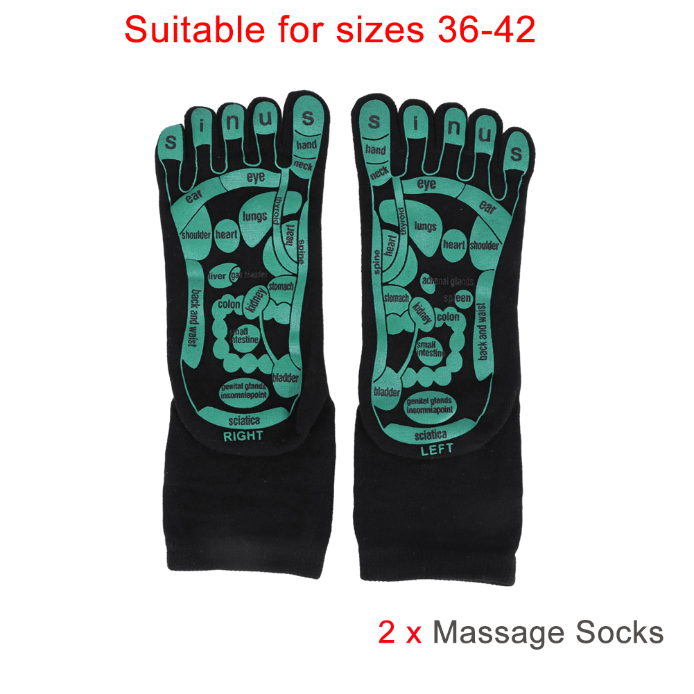 Fuß massage Akupressur Socken Akupunktur handschuhe Hand Füße Reflex zonen massage Socken Englisch Illustration Akupunktur Werkzeuge mit Massage stab: Gans Gelb