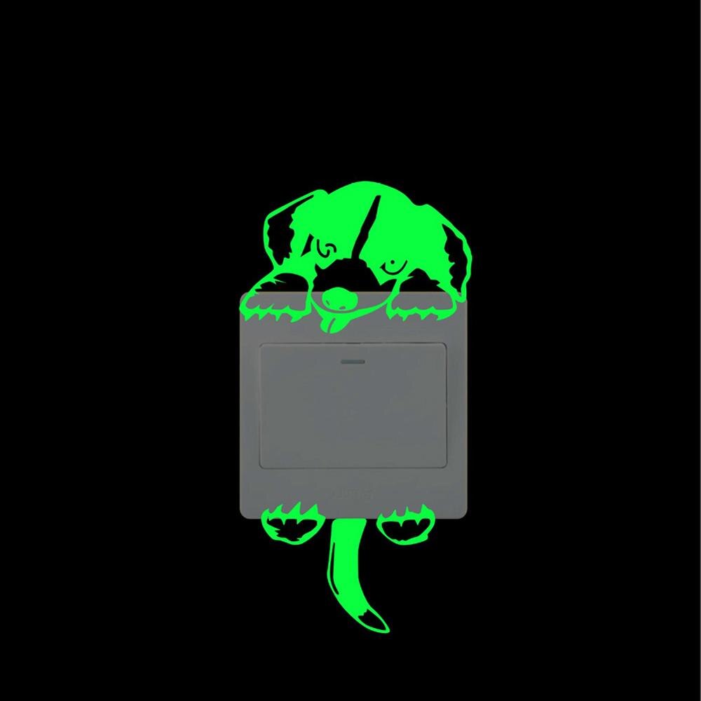 Lichtgevende Stickers, Schakelaar Muurstickers Fluorescentie Stickers Glow In The Dark, Woonkamer Slaapkamer Verwijderbare Muurstickers Muurschilderingen: dog